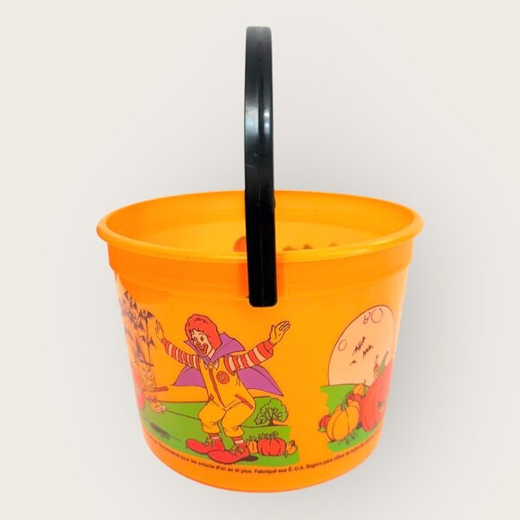 Vintage 2001 McDonalds Happy Meal Orange Halloween Boo Bucket Bat Handle - Picture 2 of 6